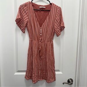Abercrombie & Fitch Red & White Striped Mini Dress